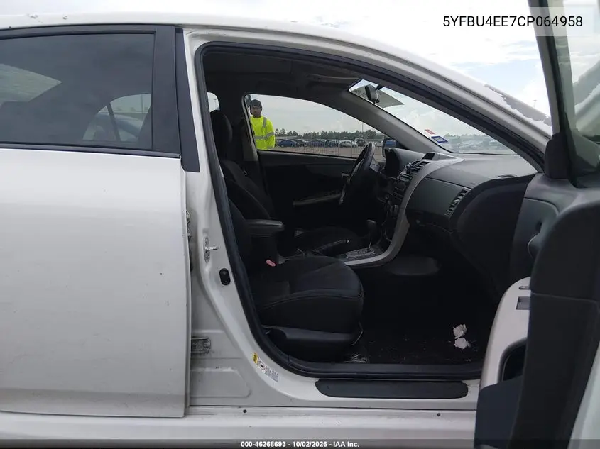 2012 TOYOTA COROLLA VIN 5YFBU4EE7CP064958 — фото 5