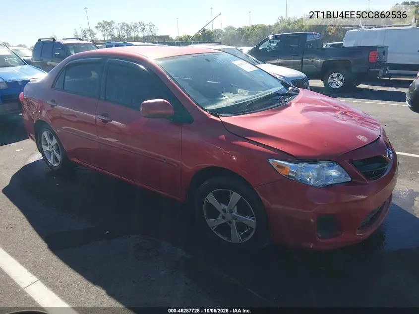 TOYOTA COROLLA 2012, VIN 2T1BU4EE5CC862536