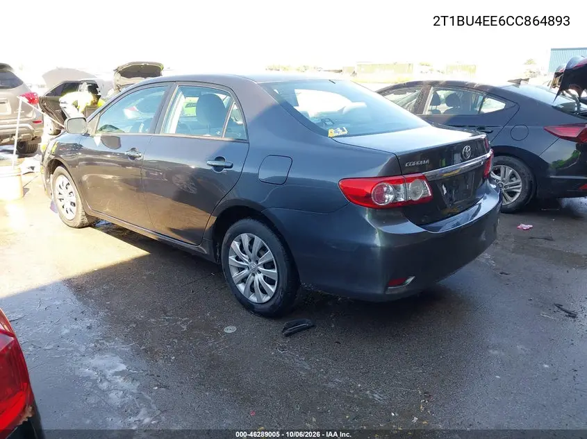 2012 TOYOTA COROLLA VIN 2T1BU4EE6CC864893 — фото 3