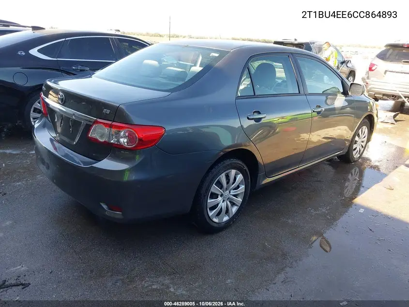 2012 TOYOTA COROLLA VIN 2T1BU4EE6CC864893 — фото 4