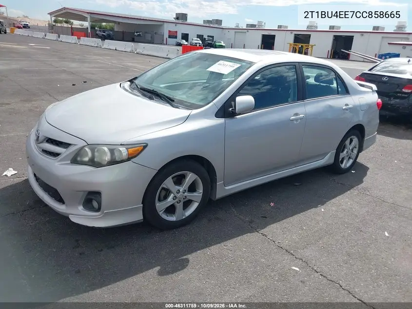 2012 TOYOTA COROLLA VIN 2T1BU4EE7CC858665 — фото 2