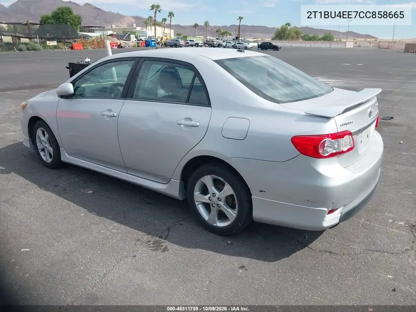 2012 TOYOTA COROLLA VIN 2T1BU4EE7CC858665 — фото 3