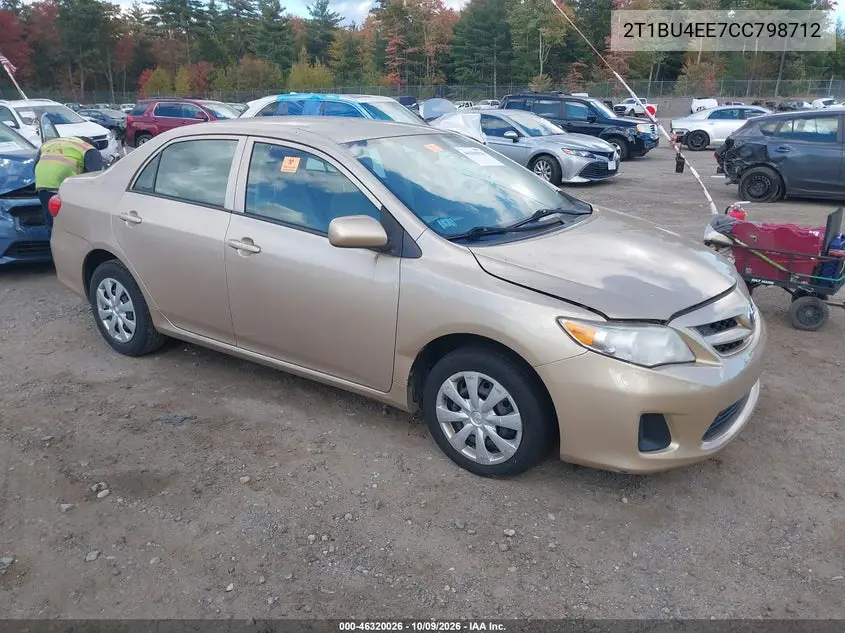 TOYOTA COROLLA 2012, VIN 2T1BU4EE7CC798712