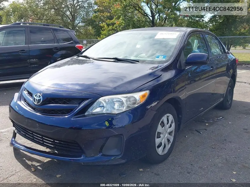 2012 TOYOTA COROLLA VIN 2T1BU4EE4CC842956 — фото 2