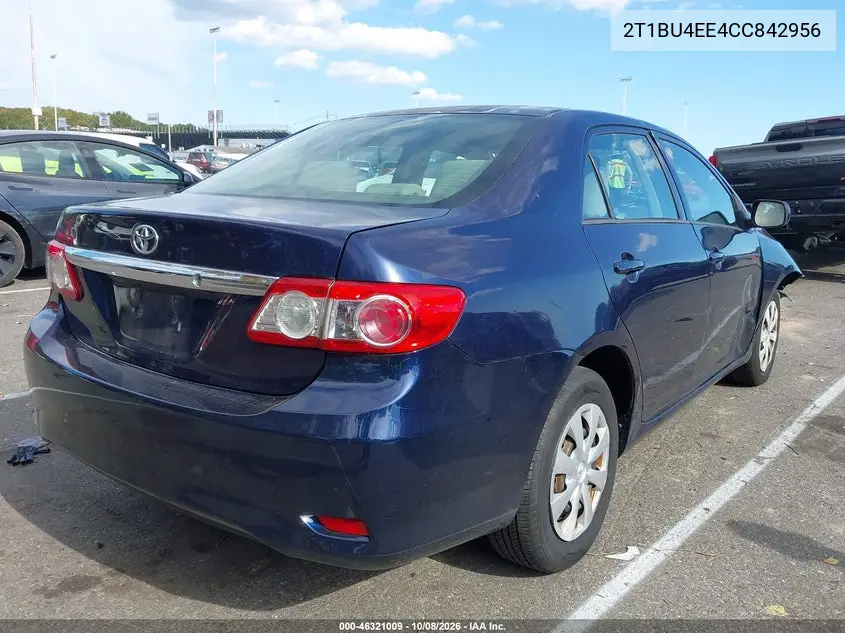 2012 TOYOTA COROLLA VIN 2T1BU4EE4CC842956 — фото 4