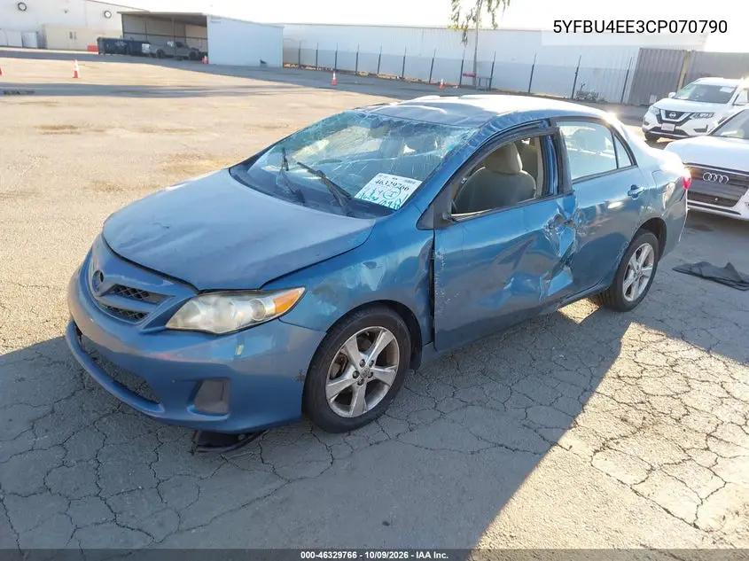 2012 TOYOTA COROLLA VIN 5YFBU4EE3CP070790 — фото 2