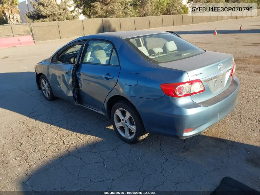 2012 TOYOTA COROLLA VIN 5YFBU4EE3CP070790 — фото 3