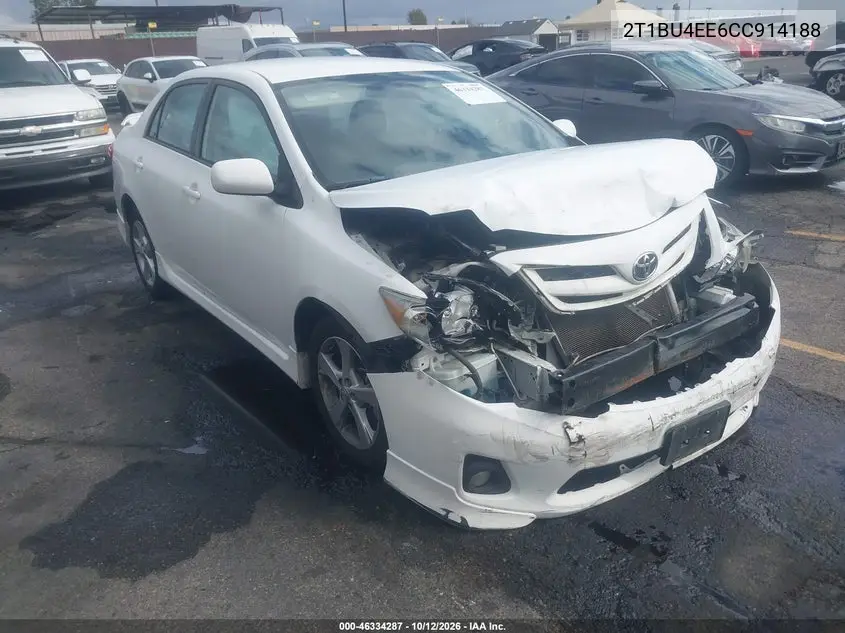 TOYOTA COROLLA 2012, VIN 2T1BU4EE6CC914188