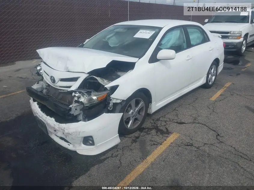 2012 TOYOTA COROLLA VIN 2T1BU4EE6CC914188 — фото 2
