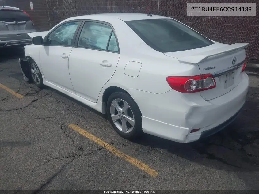 2012 TOYOTA COROLLA VIN 2T1BU4EE6CC914188 — фото 3