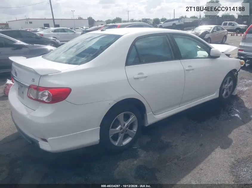 2012 TOYOTA COROLLA VIN 2T1BU4EE6CC914188 — фото 4
