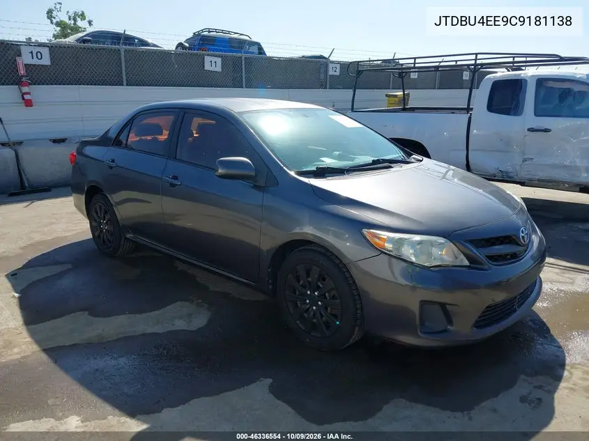 TOYOTA COROLLA 2012, VIN JTDBU4EE9C9181138