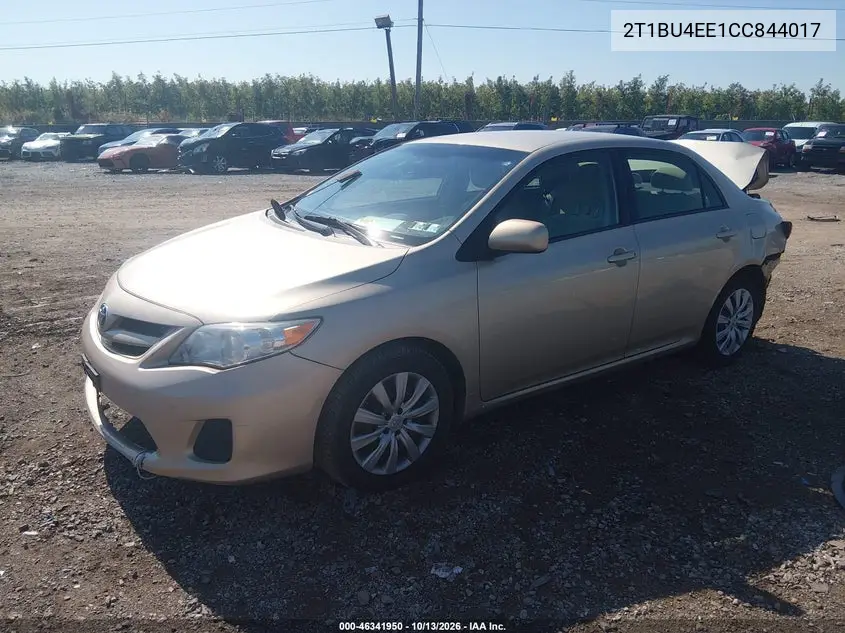 2012 TOYOTA COROLLA VIN 2T1BU4EE1CC844017 — фото 2