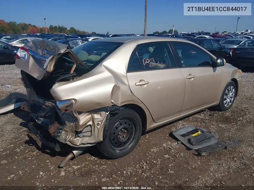 2012 TOYOTA COROLLA VIN 2T1BU4EE1CC844017 — фото 4