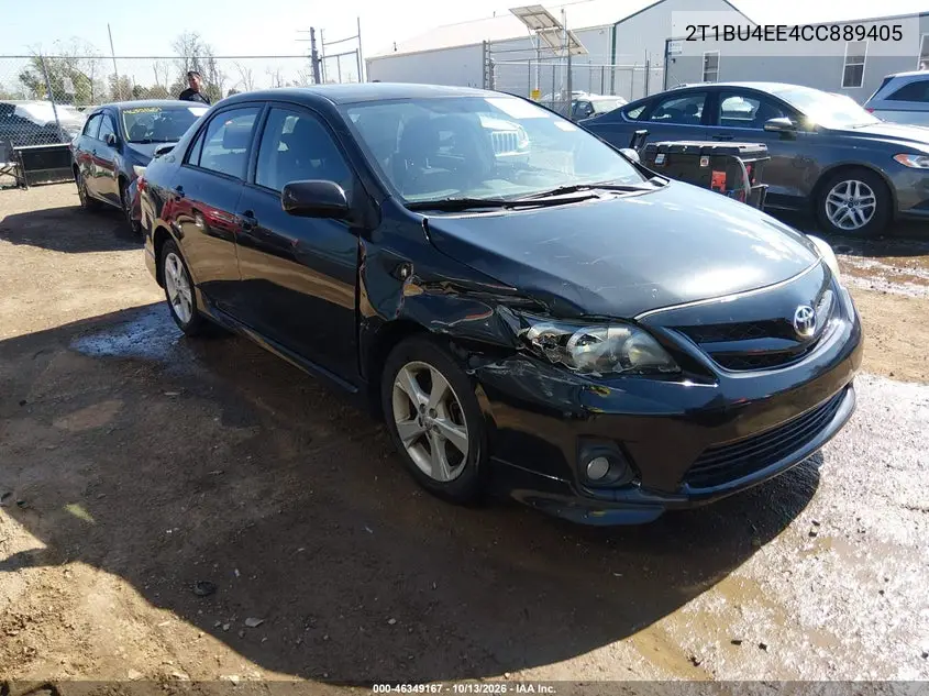 TOYOTA COROLLA 2012, VIN 2T1BU4EE4CC889405