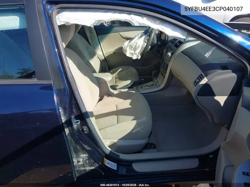 2012 TOYOTA COROLLA VIN 5YFBU4EE3CP040107 — фото 5
