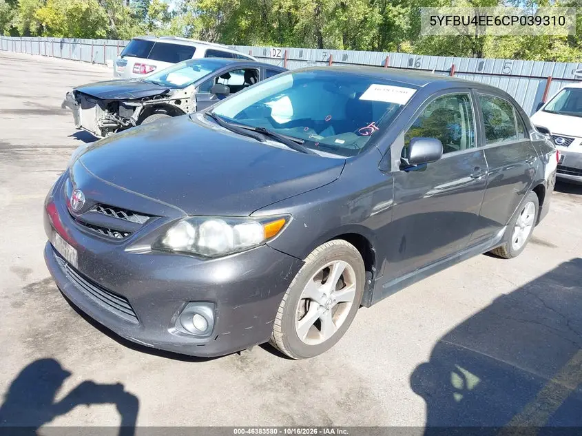 2012 TOYOTA COROLLA VIN 5YFBU4EE6CP039310 — фото 2