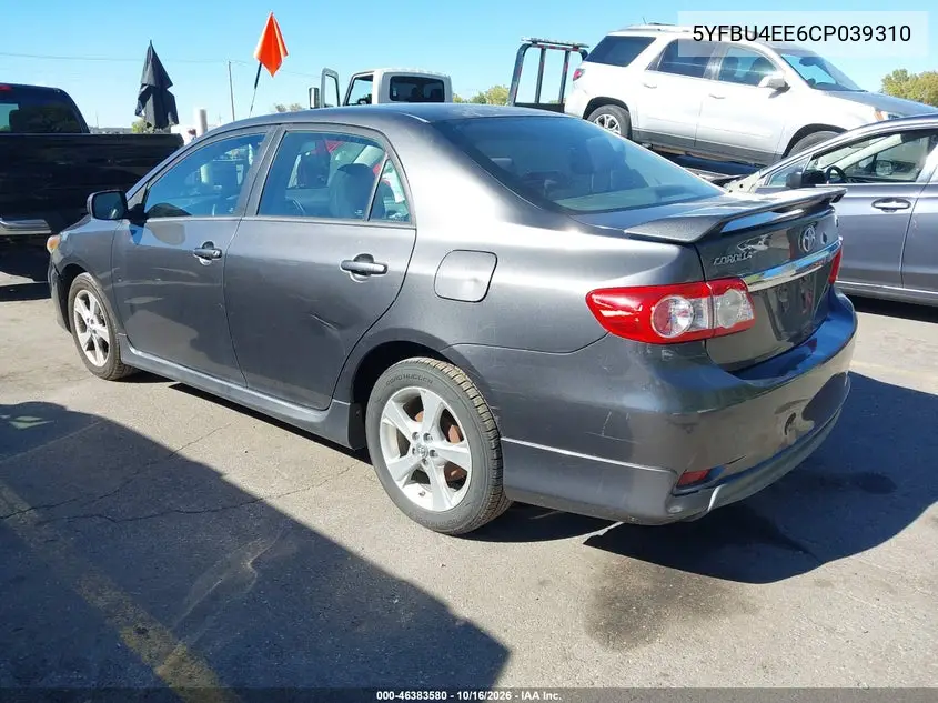 2012 TOYOTA COROLLA VIN 5YFBU4EE6CP039310 — фото 3
