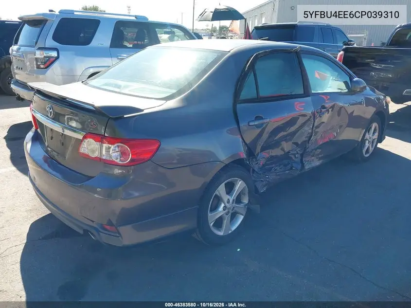 2012 TOYOTA COROLLA VIN 5YFBU4EE6CP039310 — фото 4