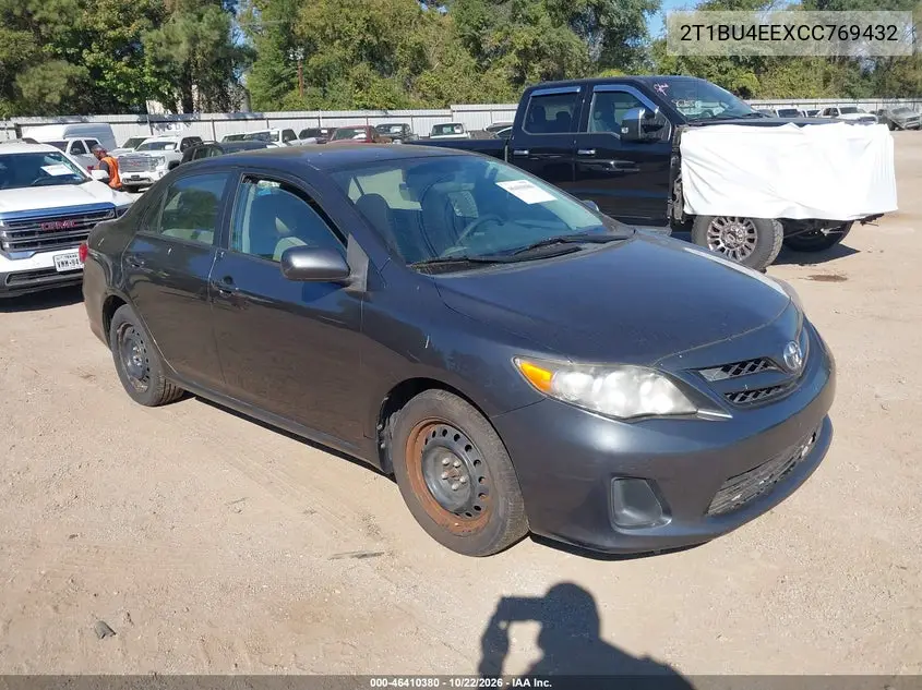 TOYOTA COROLLA 2012, VIN 2T1BU4EEXCC769432