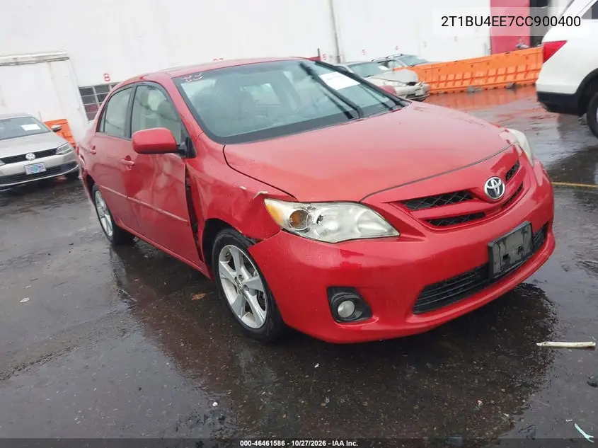TOYOTA COROLLA 2012, VIN 2T1BU4EE7CC900400