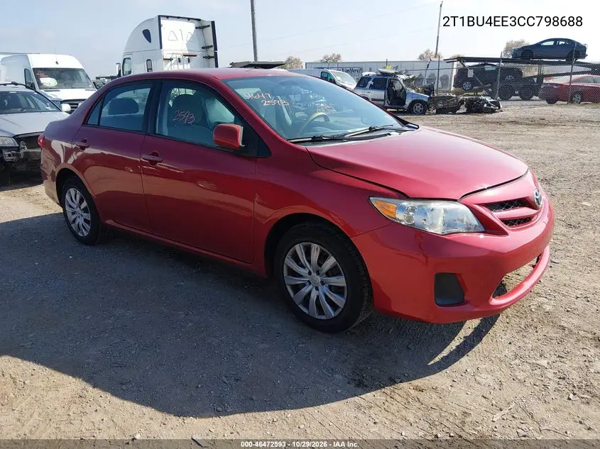 TOYOTA COROLLA 2012, VIN 2T1BU4EE3CC798688