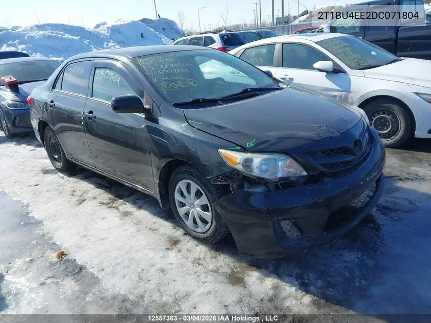 TOYOTA COROLLA 2013, VIN 2T1BU4EE2DC071804