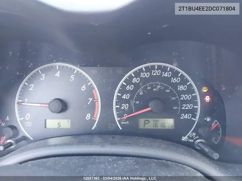 2013 TOYOTA COROLLA VIN 2T1BU4EE2DC071804 — фото 7