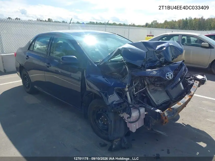 TOYOTA COROLLA 2013, VIN 2T1BU4EE4DC033409