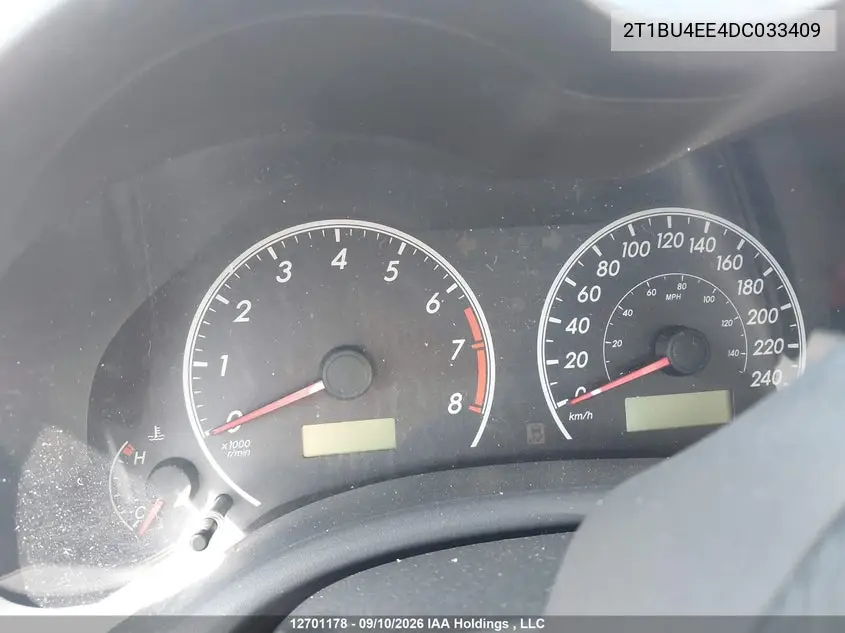 2013 TOYOTA COROLLA VIN 2T1BU4EE4DC033409 — фото 7