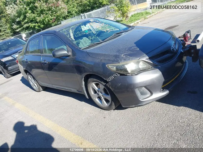 TOYOTA COROLLA 2013, VIN 2T1BU4EE0DC058162