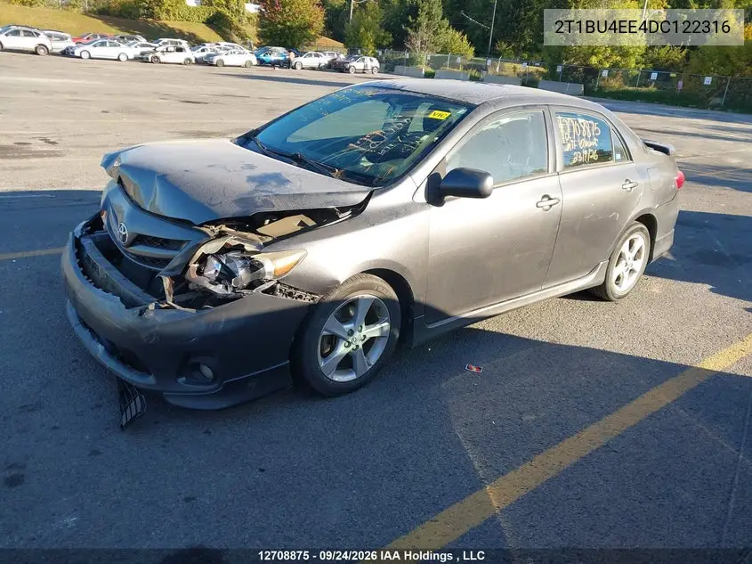 2013 TOYOTA COROLLA VIN 2T1BU4EE4DC122316 — фото 2