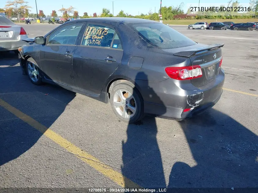 2013 TOYOTA COROLLA VIN 2T1BU4EE4DC122316 — фото 3
