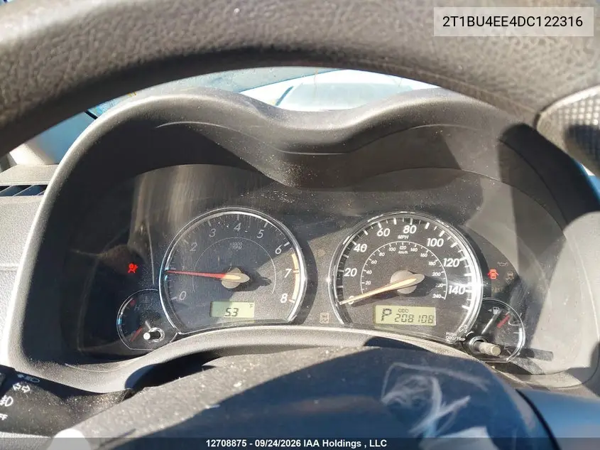 2013 TOYOTA COROLLA VIN 2T1BU4EE4DC122316 — фото 7