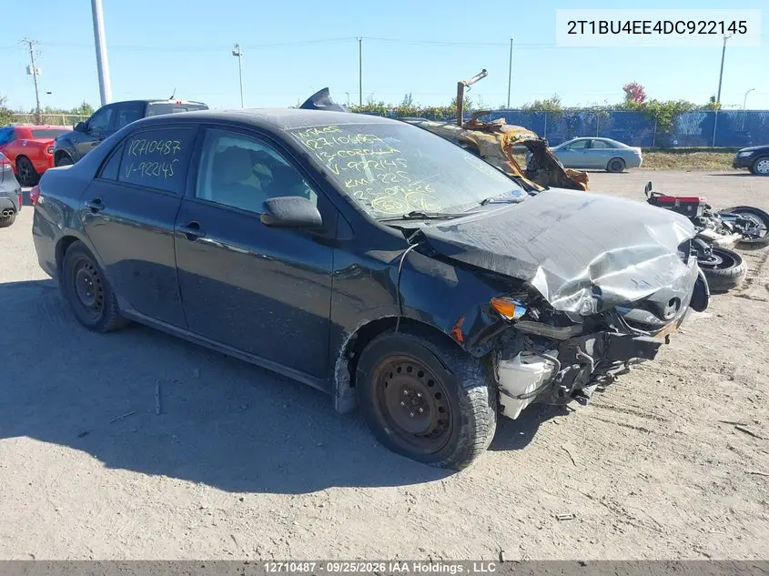 TOYOTA COROLLA 2013, VIN 2T1BU4EE4DC922145