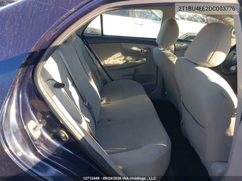 2013 TOYOTA COROLLA VIN 2T1BU4EE2DC003776 — фото 8