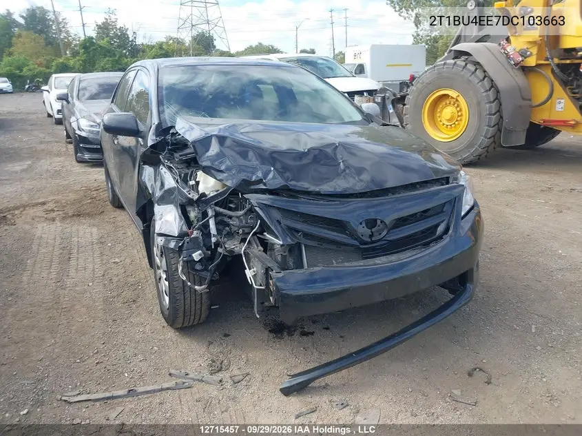 TOYOTA COROLLA 2013, VIN 2T1BU4EE7DC103663