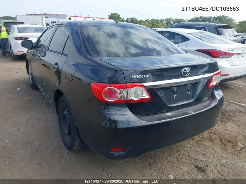 2013 TOYOTA COROLLA VIN 2T1BU4EE7DC103663 — фото 3