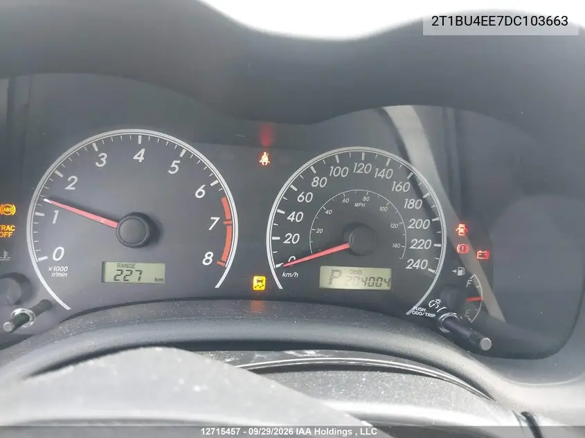 2013 TOYOTA COROLLA VIN 2T1BU4EE7DC103663 — фото 7