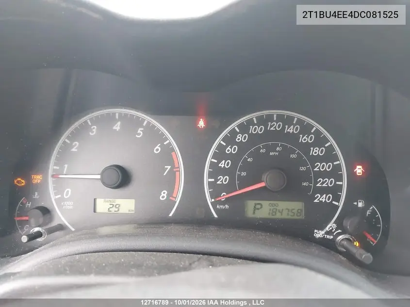 2013 TOYOTA COROLLA VIN 2T1BU4EE4DC081525 — фото 7