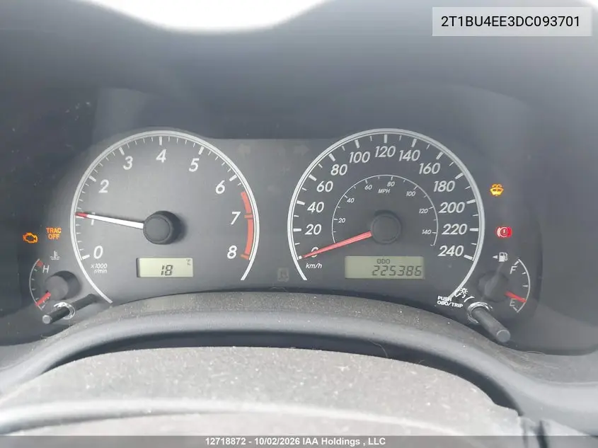 2013 TOYOTA COROLLA VIN 2T1BU4EE3DC093701 — фото 7