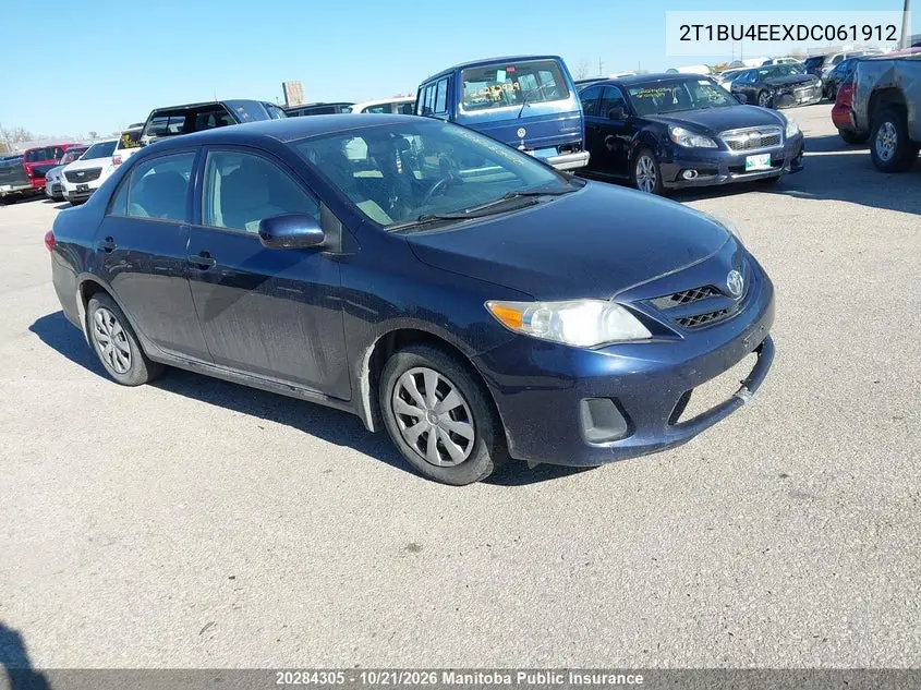 TOYOTA COROLLA 2013, VIN 2T1BU4EEXDC061912