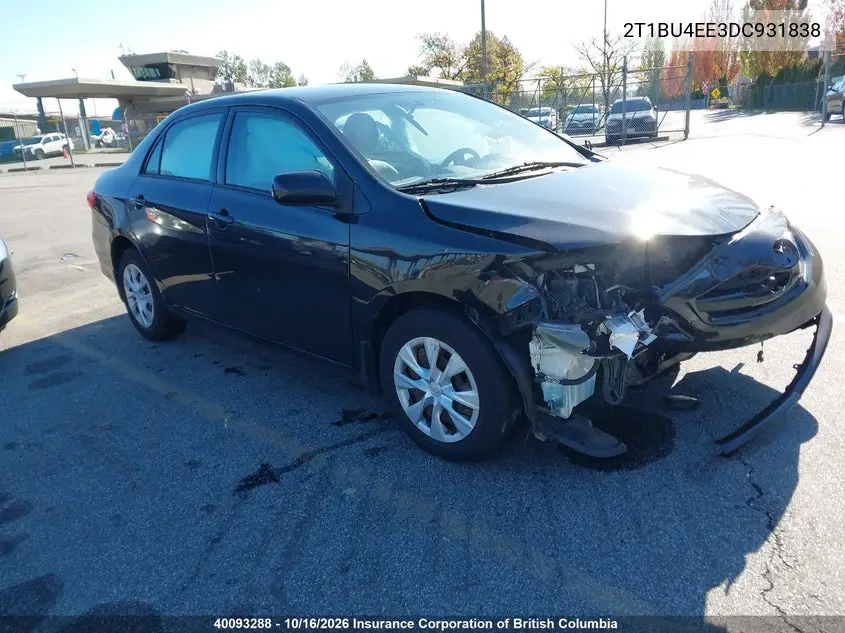 TOYOTA COROLLA 2013, VIN 2T1BU4EE3DC931838