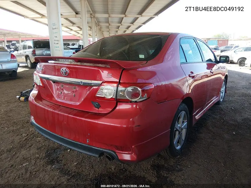 2013 TOYOTA COROLLA VIN 2T1BU4EE8DC049192 — фото 4