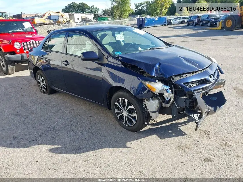 TOYOTA COROLLA 2013, VIN 2T1BU4EE8DC058216