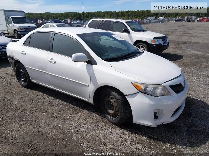 TOYOTA COROLLA 2013, VIN 2T1BU4EEXDC081657