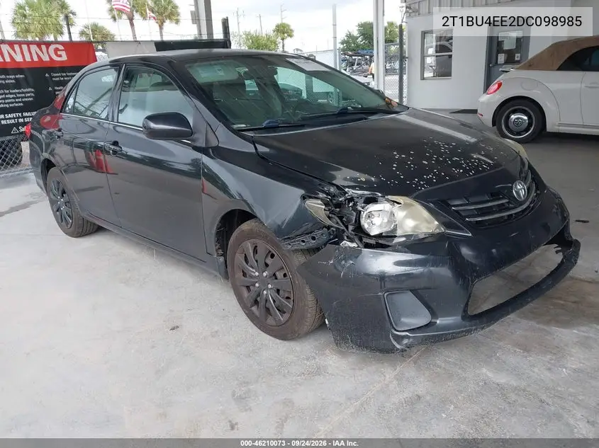 TOYOTA COROLLA 2013, VIN 2T1BU4EE2DC098985