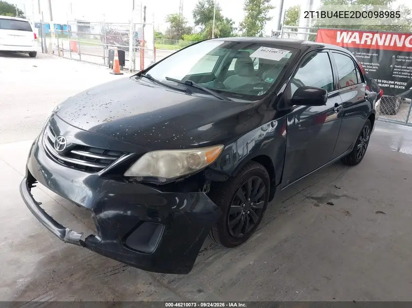 2013 TOYOTA COROLLA VIN 2T1BU4EE2DC098985 — фото 2