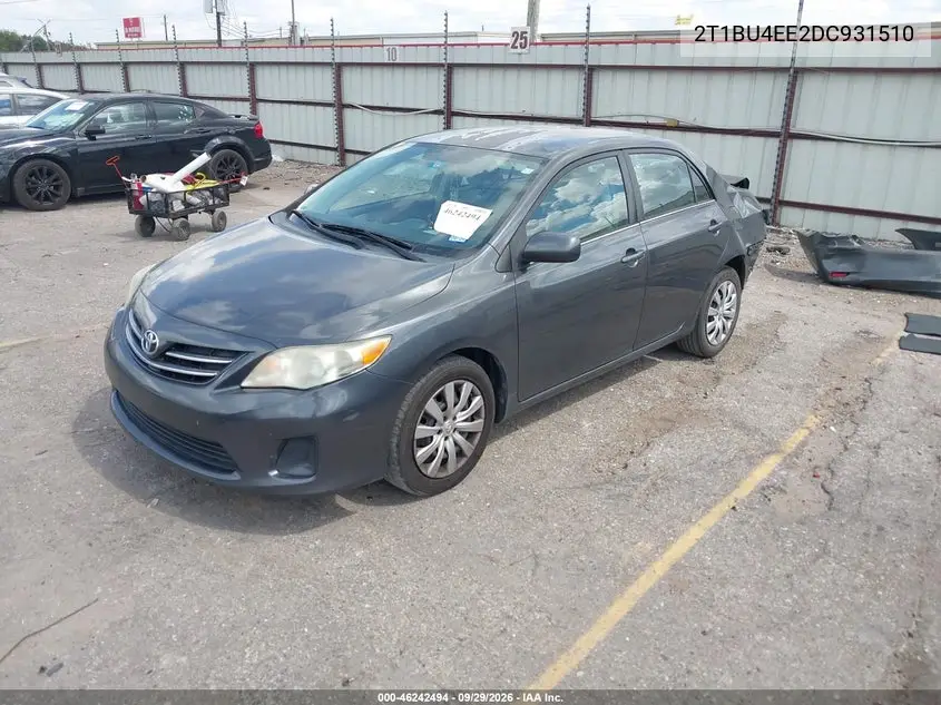 2013 TOYOTA COROLLA VIN 2T1BU4EE2DC931510 — фото 2