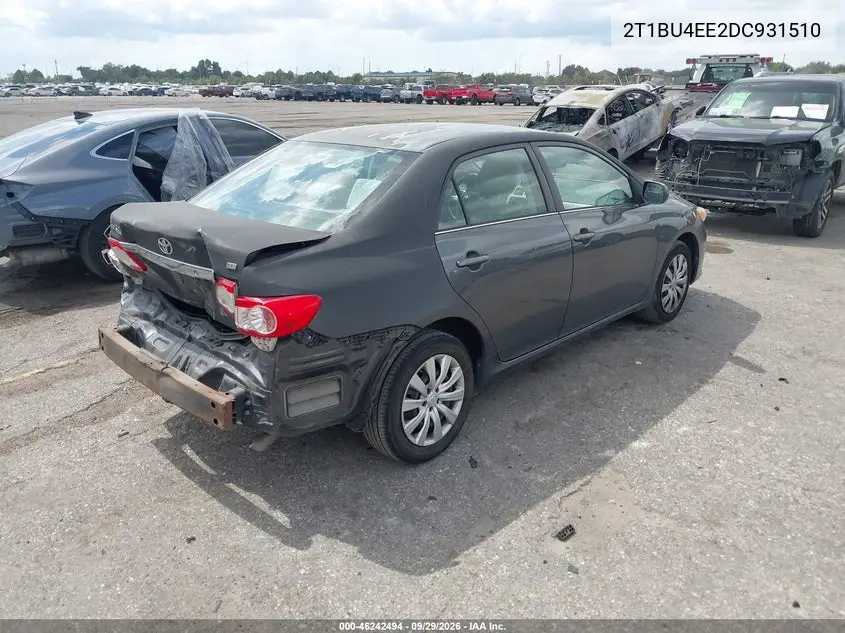 2013 TOYOTA COROLLA VIN 2T1BU4EE2DC931510 — фото 4